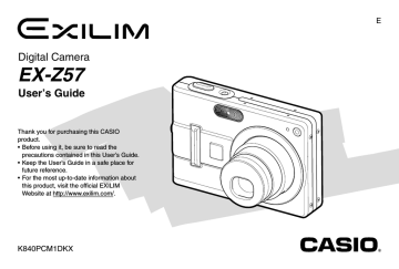 Casio EX-Z57 User's manual Casio EX-Z57 User's manual