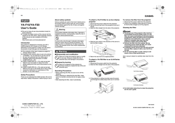 Casio YA-F10/F20 User's Guide | Manualzz