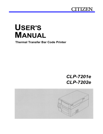 Citizen Systems CLP-7201e User's Manual | Manualzz