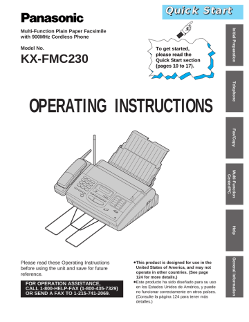 CK Electric Part KX-FMC230 User's manual CK Electric Part KX-FMC230 User's manual