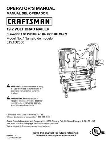 Craftsman FS2000 Operator's Manual | Manualzz