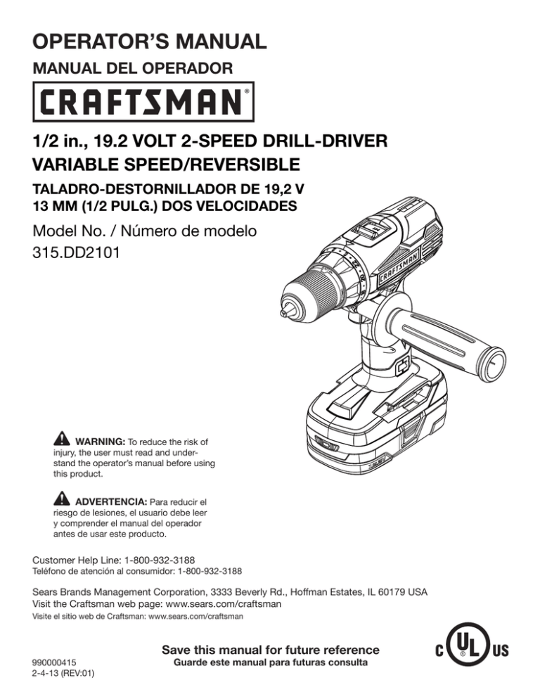 Craftsman C3 Owner's manual Craftsman C3 Owner's manual