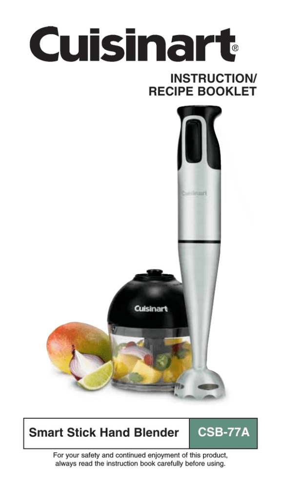 Cuisinart 46201, 46196, Blender CSB-77A User manual Cuisinart 46201, 46196, Blender CSB-77A User manual