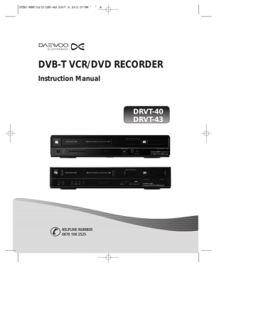 Daewoo Electronics DRVT-40 Instruction manual | Manualzz