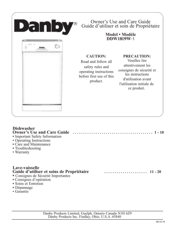 Danby DDW1809 User's Manual | Manualzz