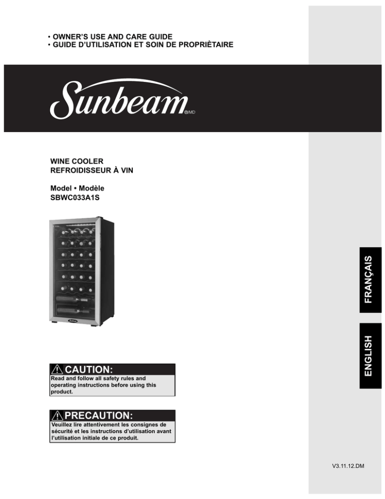 Danby SBWC033A1S User manual Danby SBWC033A1S User manual