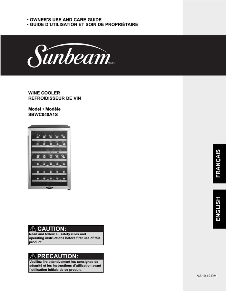 Danby SBWC040A1S User manual Danby SBWC040A1S User manual