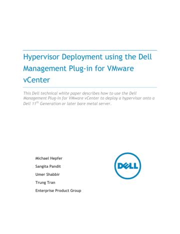 Dell Management Plug-in for VMware vCenter 1.7 Deployment Guide | Manualzz