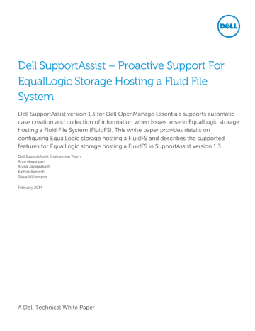 Dell SupportAssist Version 1.3 For OpenManage Essentials User manual Dell SupportAssist Version 1.3 For OpenManage Essentials User manual