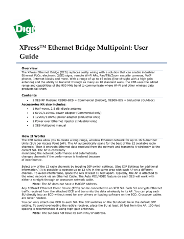 Digi XEB09-BCS User guide | Manualzz