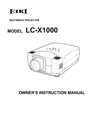 Eiki LC-X1000 User's manual Eiki LC-X1000 User's manual
