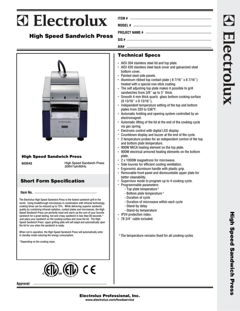 Electrolux 603542 User manual Electrolux 603542 User manual