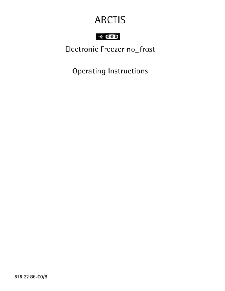 AEG ARCTIS, ARCTIS Electronic Freezer no_frost User manual AEG ARCTIS, ARCTIS Electronic Freezer no_frost User manual
