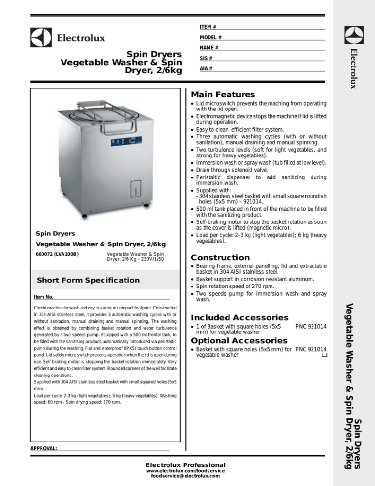 Electrolux LVA100B User manual Electrolux LVA100B User manual