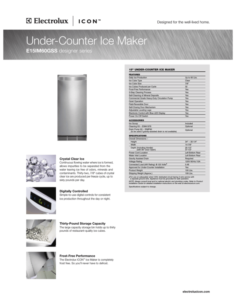 Electrolux ICON E15IM60GSS User manual Electrolux ICON E15IM60GSS User manual