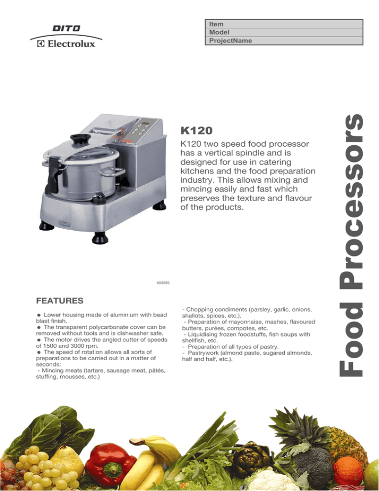 Electrolux K120F4 User's manual Electrolux K120F4 User's manual