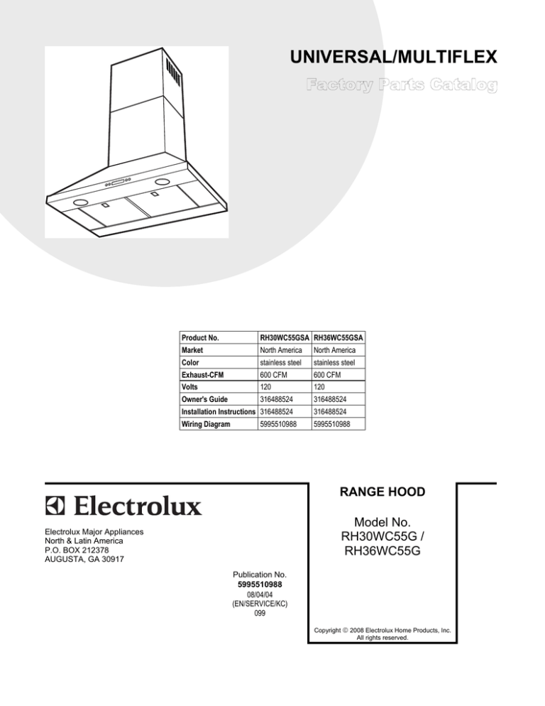 Electrolux RH30WC55G, RH30WC55GS User manual Electrolux RH30WC55G, RH30WC55GS User manual