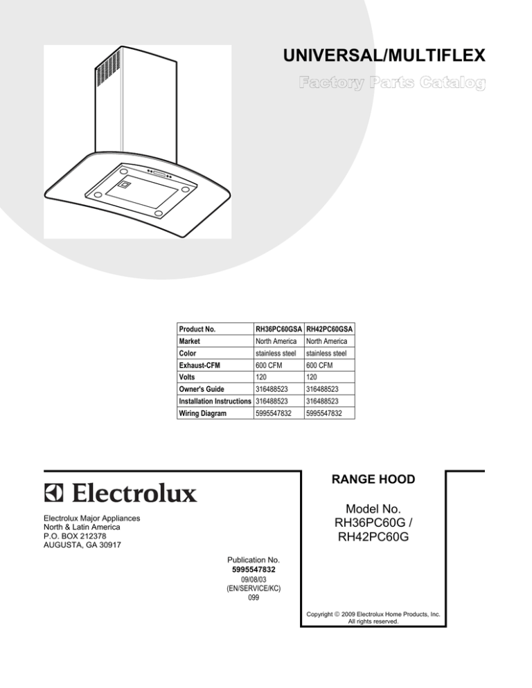 Electrolux RH42PC60G User's manual Electrolux RH42PC60G User's manual