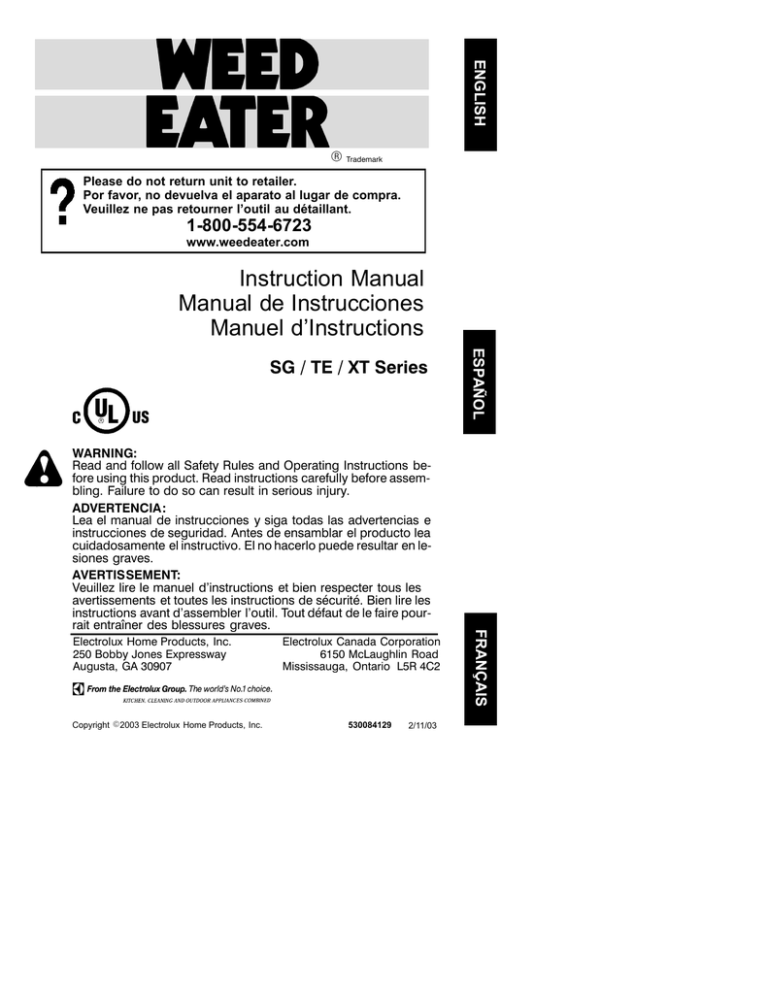 Electrolux TE Series User's manual Electrolux TE Series User's manual