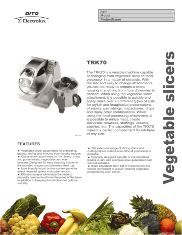 Electrolux TRK70VV User's manual Electrolux TRK70VV User's manual