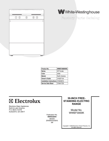 Electrolux WHITE-WESTINGHOUSE WWEF3000K User's manual Electrolux WHITE-WESTINGHOUSE WWEF3000K User's manual