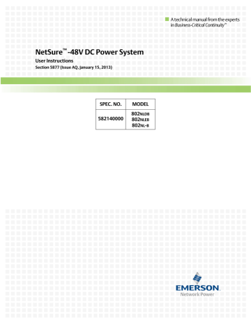 Emerson NetSure 802 DC Power System Application Guide | Manualzz