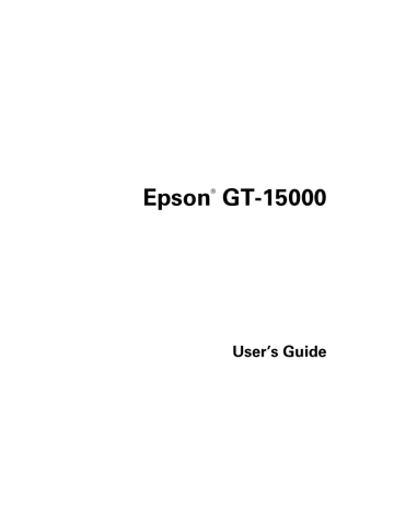Epson GT-15000, GT-15000 Scanner User manual Epson GT-15000, GT-15000 Scanner User manual
