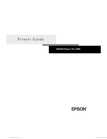 Epson Stylus Pro 7000 Print Engine User guide Epson Stylus Pro 7000 Print Engine User guide