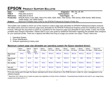 Epson Stylus Pro 9000 Print Engine Product Support Bulletin | Manualzz Epson Stylus Pro 9000 Print Engine Product Support Bulletin | Manualzz