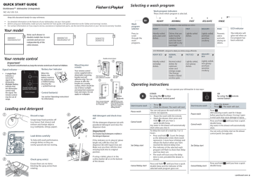 Fisher & Paykel DD24DTI7 Quick Start Guide | Manualzz