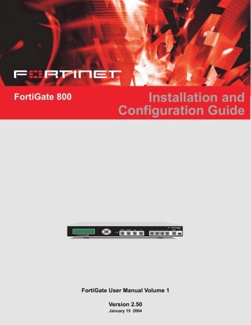 Fortinet FortiGate-800 User manual | Manualzz