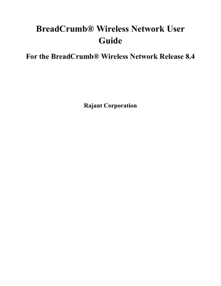 Fortress Technologies BreadCrumb Wireless Network User manual Fortress Technologies BreadCrumb Wireless Network User manual