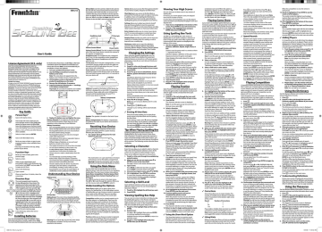 Franklin SSB-212 User's Manual | Manualzz Franklin SSB-212 User's Manual | Manualzz