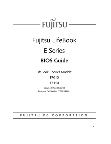Fujitsu LIFEBOOK E7010 User's Manual | Manualzz