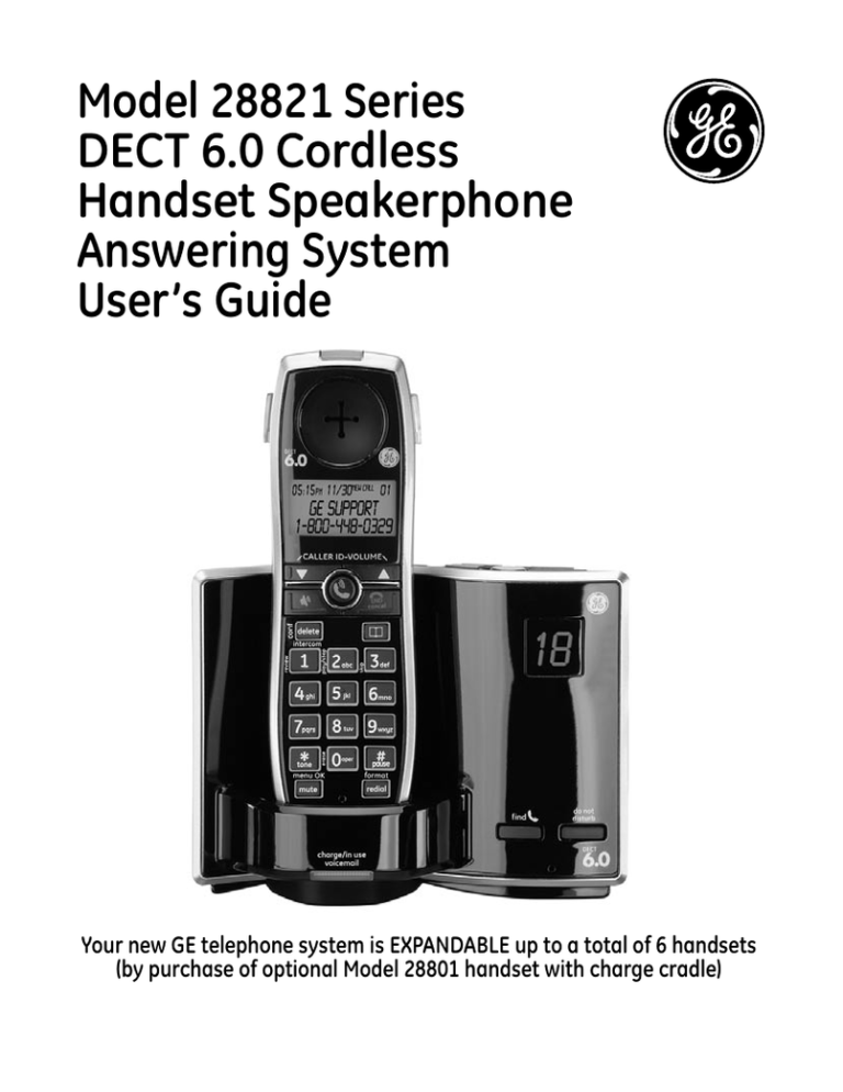 GE DECT 28821 User manual GE DECT 28821 User manual
