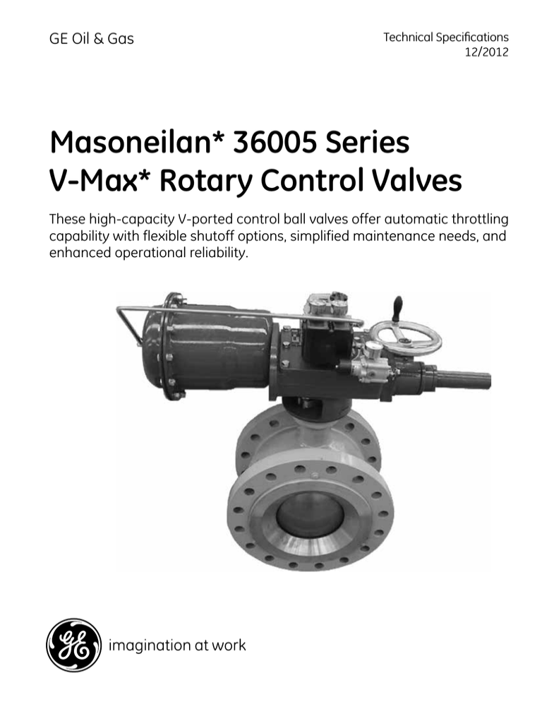 GE Rotary Control Valves masoneilan 36005 series User manual GE Rotary Control Valves masoneilan 36005 series User manual
