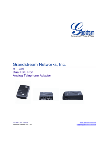 Grandstream Networks HT386 User manual | Manualzz Grandstream Networks HT386 User manual | Manualzz