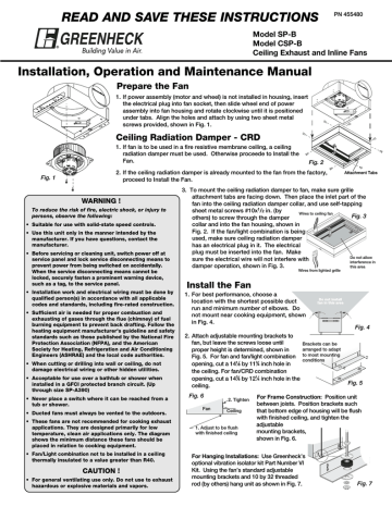 Greenheck Fan CSP-B Installation, Operation and Maintenance Manual | Manualzz