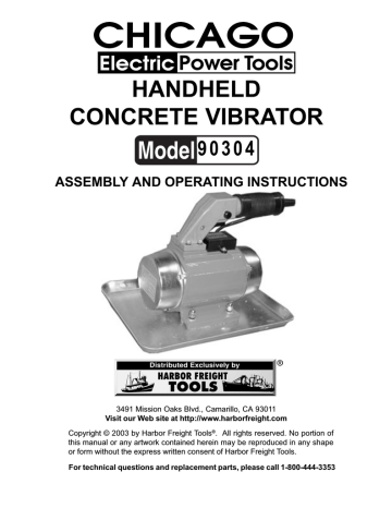Harbor Freight Tools 90304 Assembly and Operating Instructions | Manualzz
