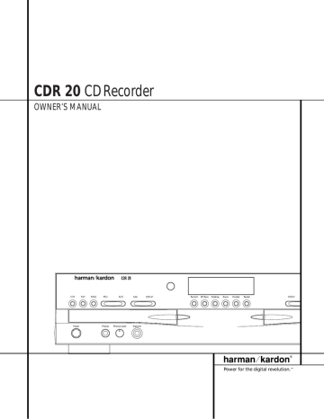 Harman Kardon 76, CDR 2 Owner's manual Harman Kardon 76, CDR 2 Owner's manual