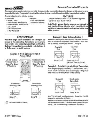 Heath Zenith 598-1135-08 Operating instructions | Manualzz