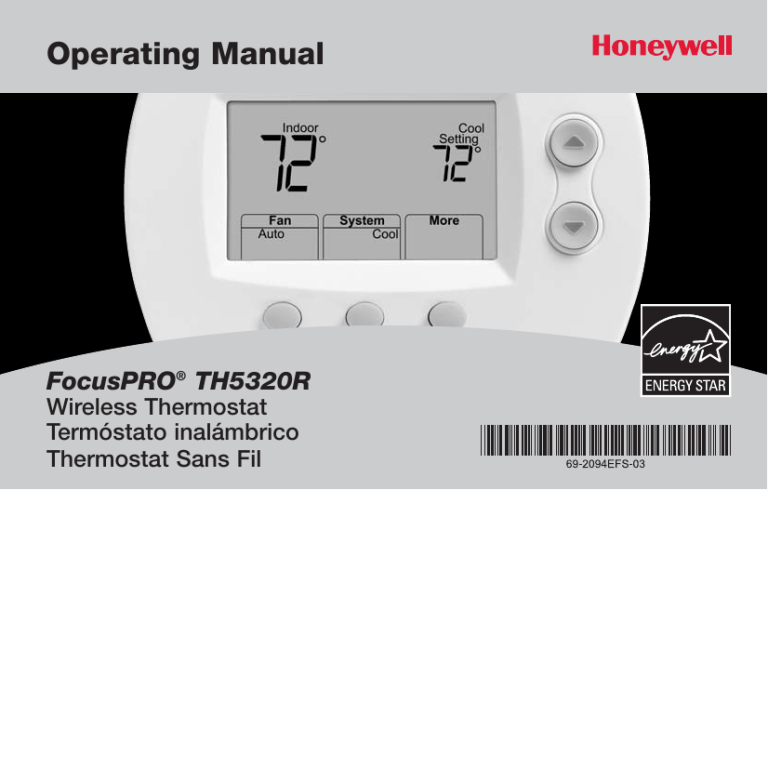 Honeywell FOCUSPRO TH5320R User manual Honeywell FOCUSPRO TH5320R User manual