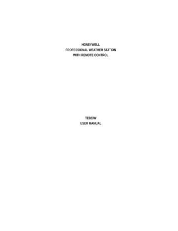 Honeywell TE923W User manual | Manualzz Honeywell TE923W User manual | Manualzz