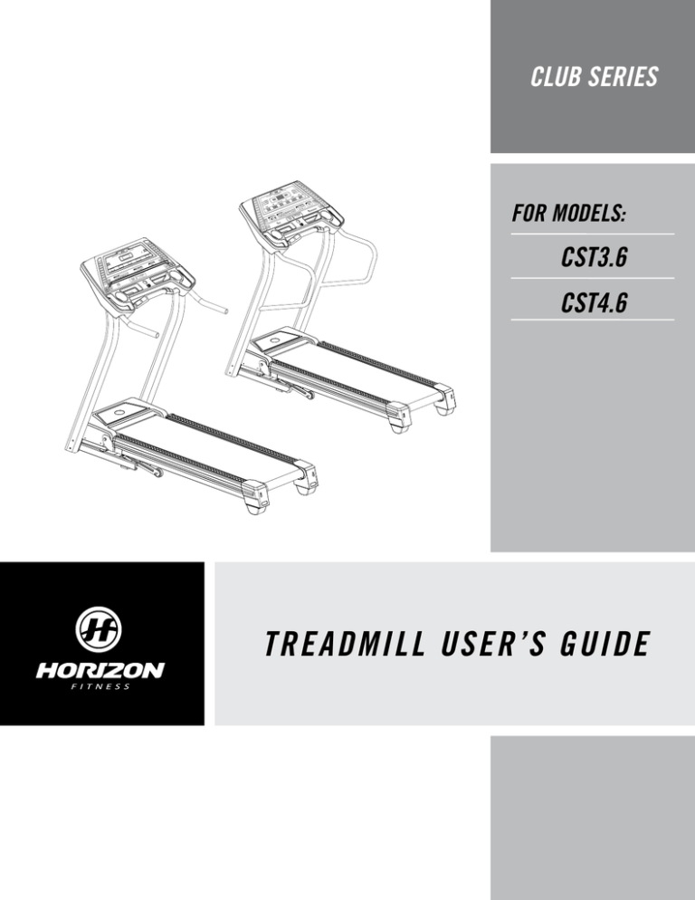 Horizon Fitness CST3.6 User manual Horizon Fitness CST3.6 User manual