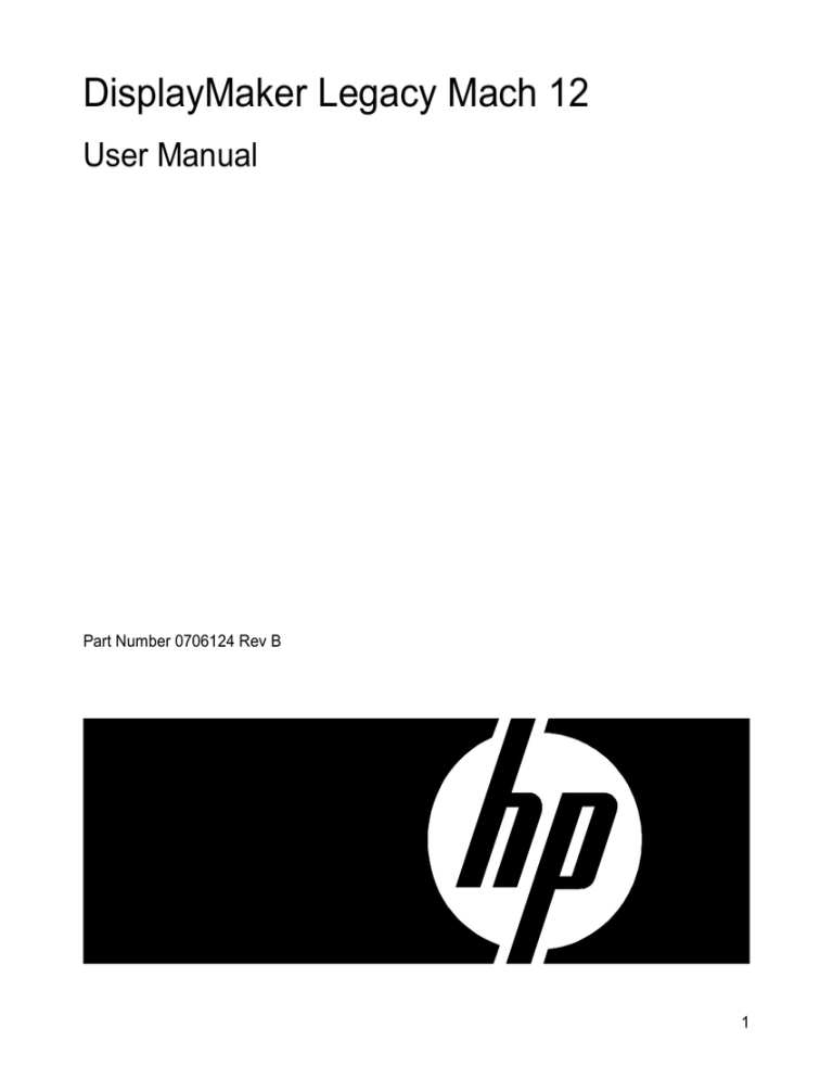 HP 0706124 REV B User manual HP 0706124 REV B User manual