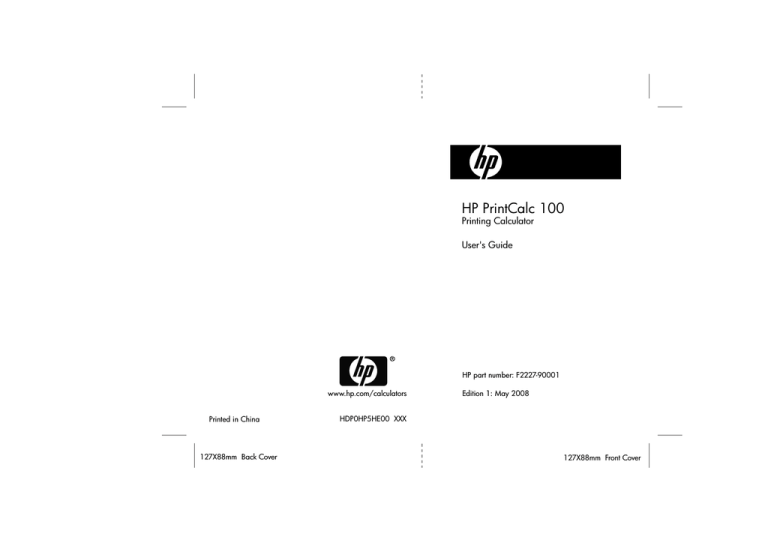 HP 100 User manual HP 100 User manual