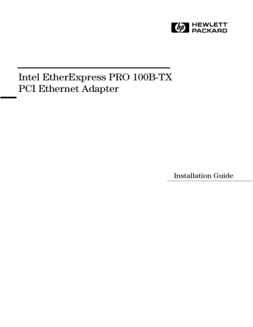 HP 100B-TX User's manual HP 100B-TX User's manual
