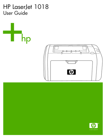 HP LASERJET 1018 PRINTER, 1018 User's manual HP LASERJET 1018 PRINTER, 1018 User's manual