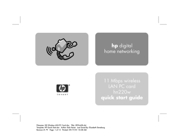 HP hn220w Quick start guide HP hn220w Quick start guide
