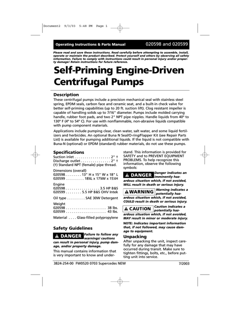 HP 20598 User manual HP 20598 User manual